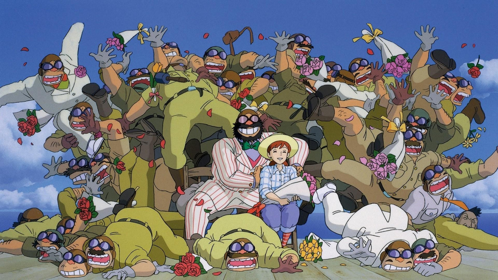 ilustrace, anime, kreslená pohádka, Studio Ghibli, Hračka, nástěnná malba, hrát si, Porco Rosso, UMĚNÍ, Snímek obrazovky