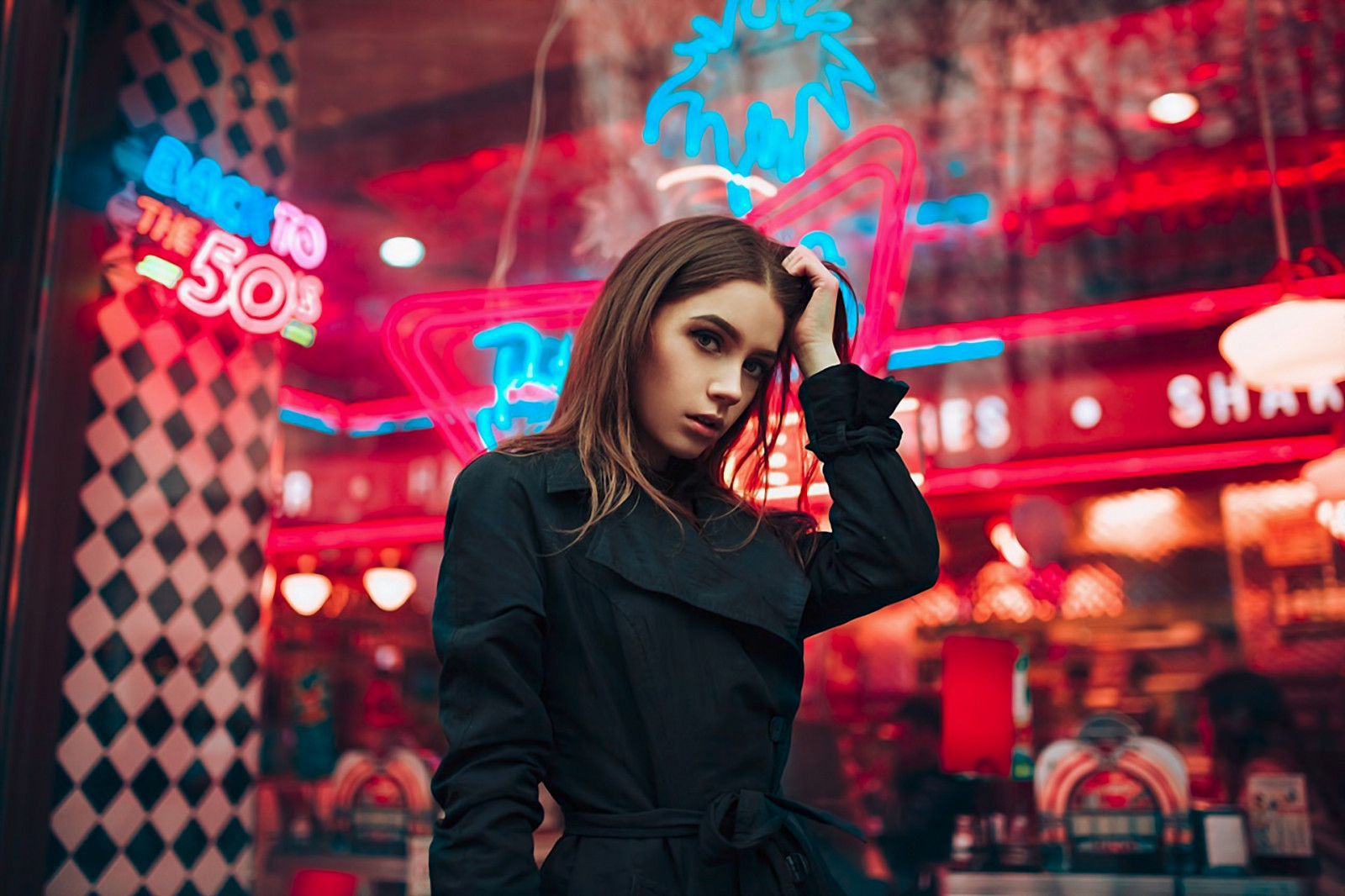 donne, ritratto, profondità di campo, rosso, Ksenia Kokoreva, Xenia Kokoreva, Kseniya Kokoreva, cantando, prestazione, palcoscenico, discoteca