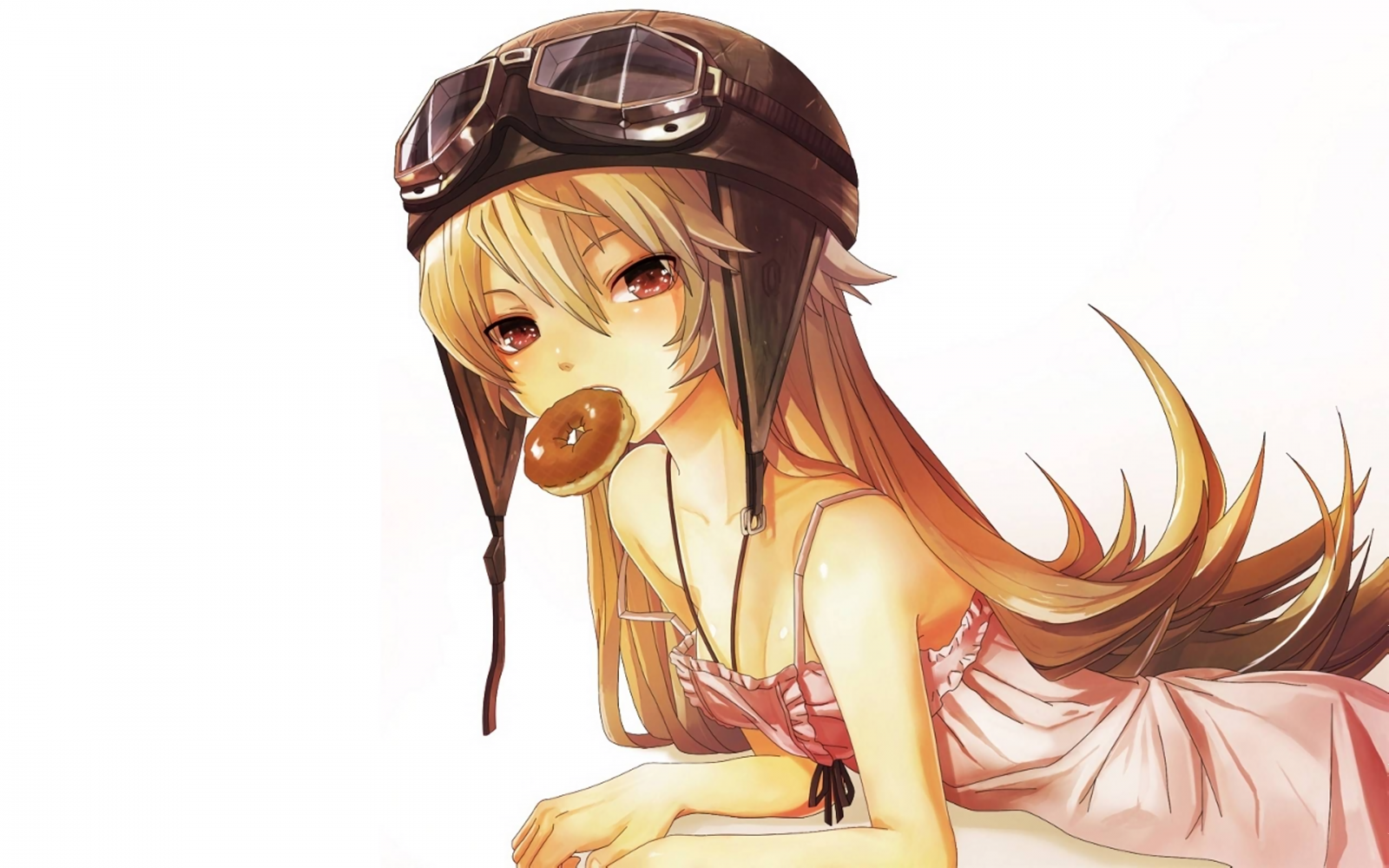 ilustrace, blondýnka, dlouhé vlasy, Monogatari Series, anime, anime dívky, Oshino Shinobu, kreslená pohádka, skica, mangaka