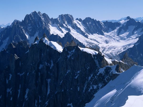 mountains, snow, winter, rocks, Alps, wall