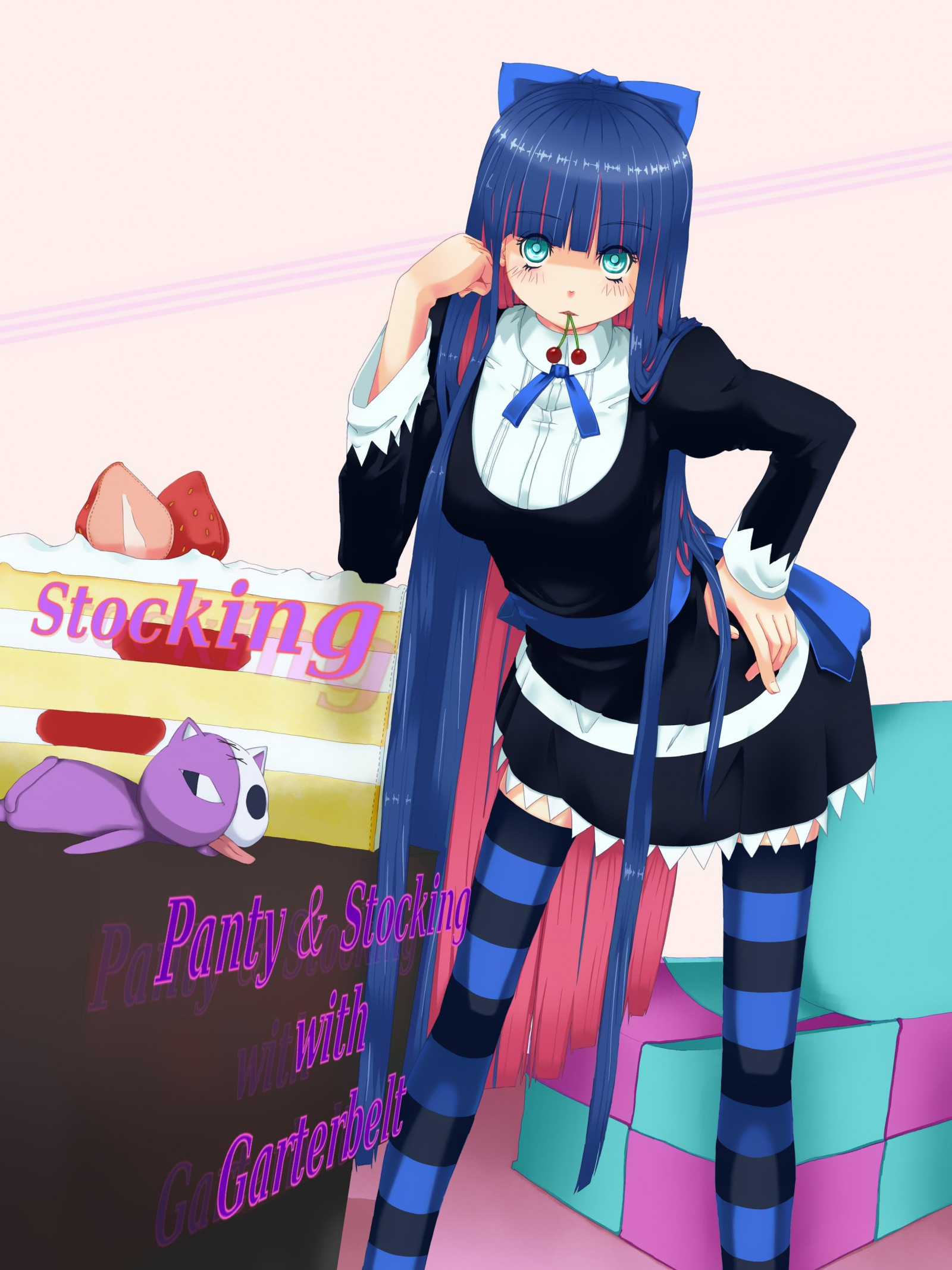 Wallpaper illustration, anime, cartoon, Panty and Stocking with Garterbelt, Anarchy Stocking