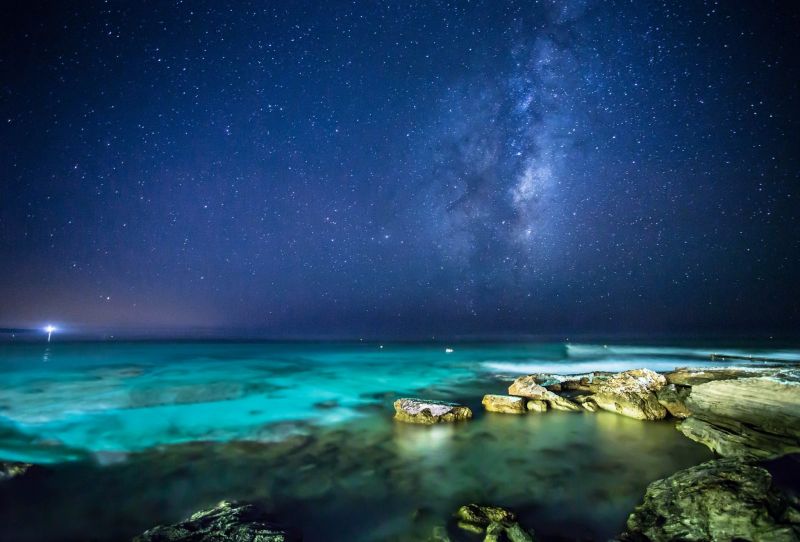 2048x1390 px,Landschaft,Nacht-,Meer,Sterne