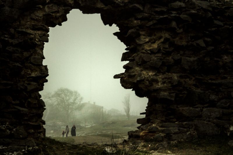 cielo, restos, rock, atmósfera, arco, niebla cielo, restos, rock, atmósfera, arco, niebla
