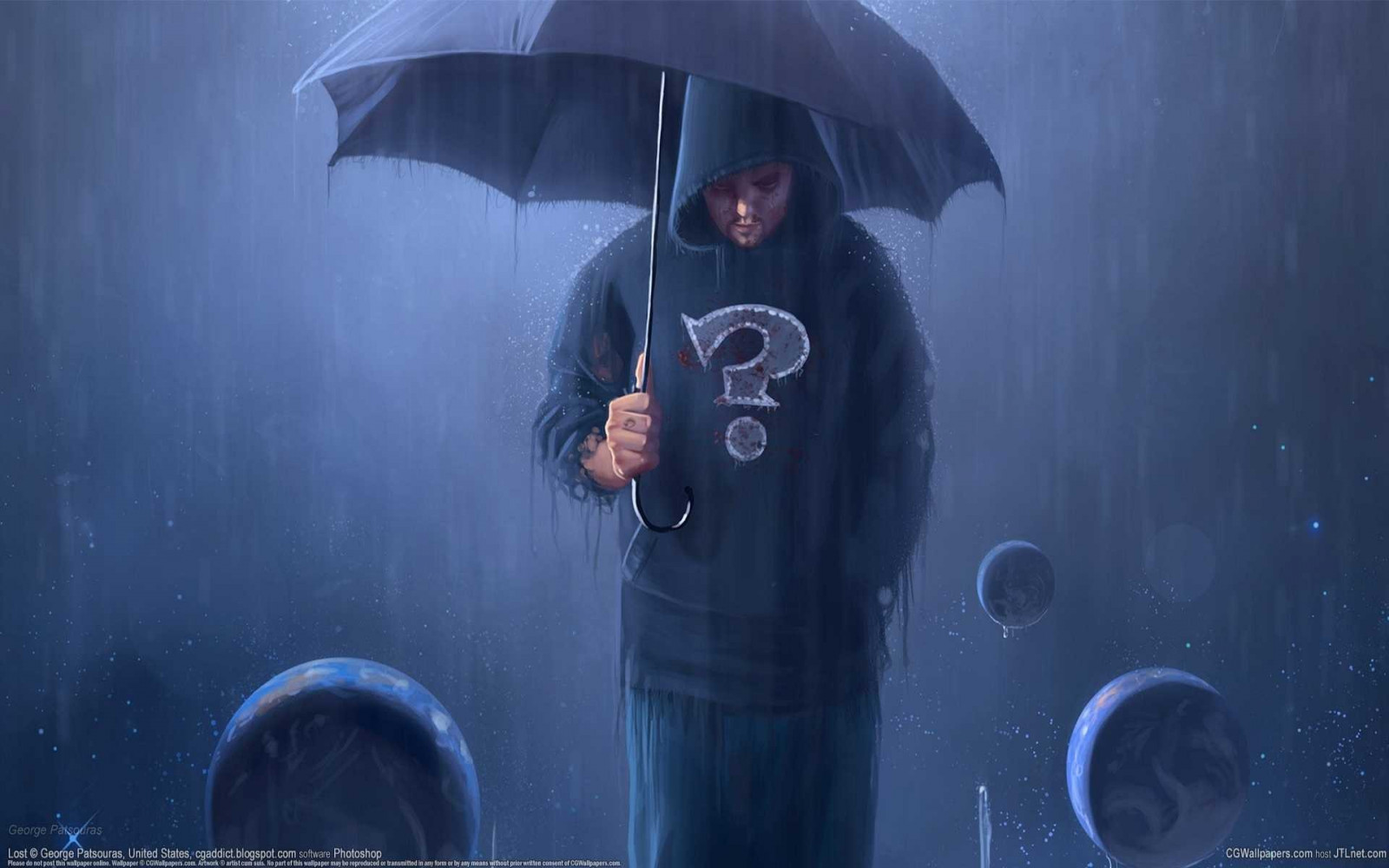 déšť, modrý, tma, Snímek obrazovky, Atmosféra Země