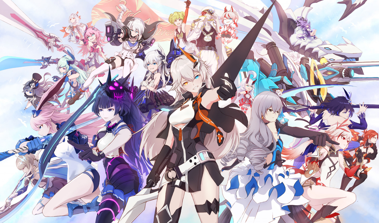 Anime girls, Honkai Impact 3rd, Honkai Impact, Bronya Zaykik, Fu Hua, Kallen Kaslana, Kiana Kaslana, Liliya Olenyeva, Murata Himeko, Raiden Mei, Rita Rossweisse, Rozaliya Olenyeva, Seele Vollerei, Theresa Apocalypse, Yae Sakura, Heterokromya