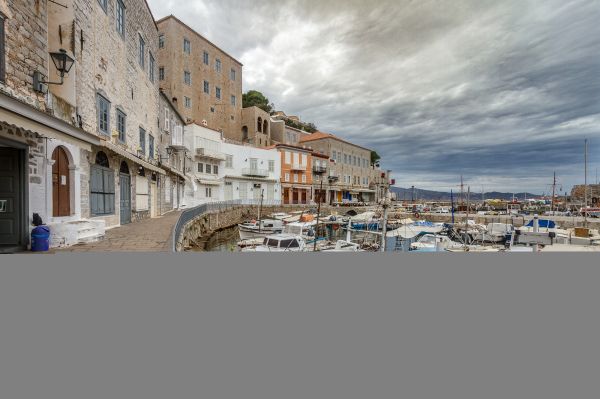 Greece, cityscape, coast, town, panorama, hydra