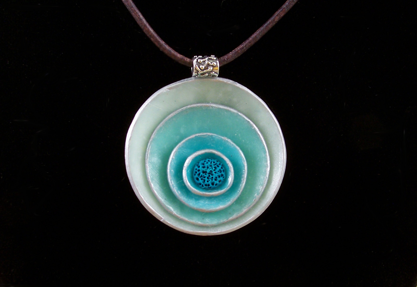 modrý, kov, náhrdelník, polymerový jíl, swellegant