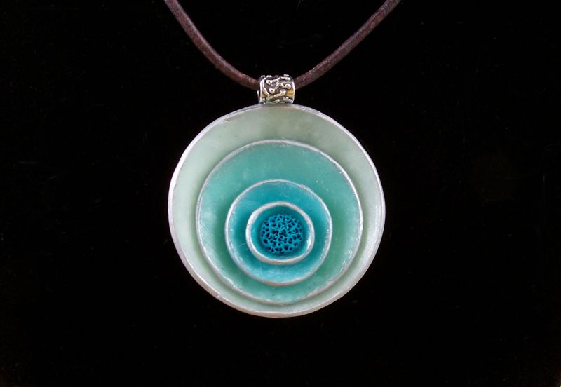 albastru,metal,colier,polimer argilă,swellegant