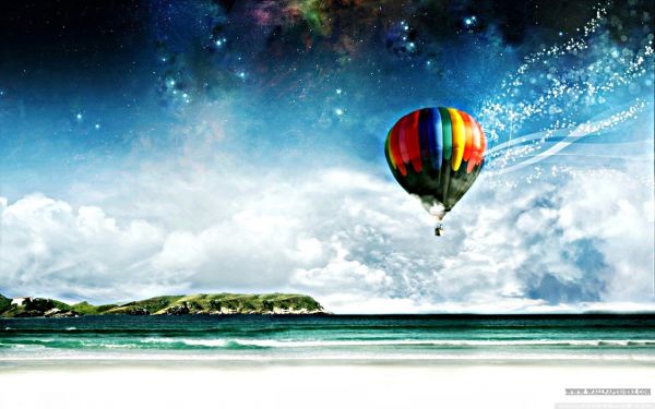 illustration, digital art, sky, vehicle, artwork, stars