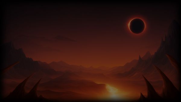 landscape,sky,mountains,mist,clouds,eclipse