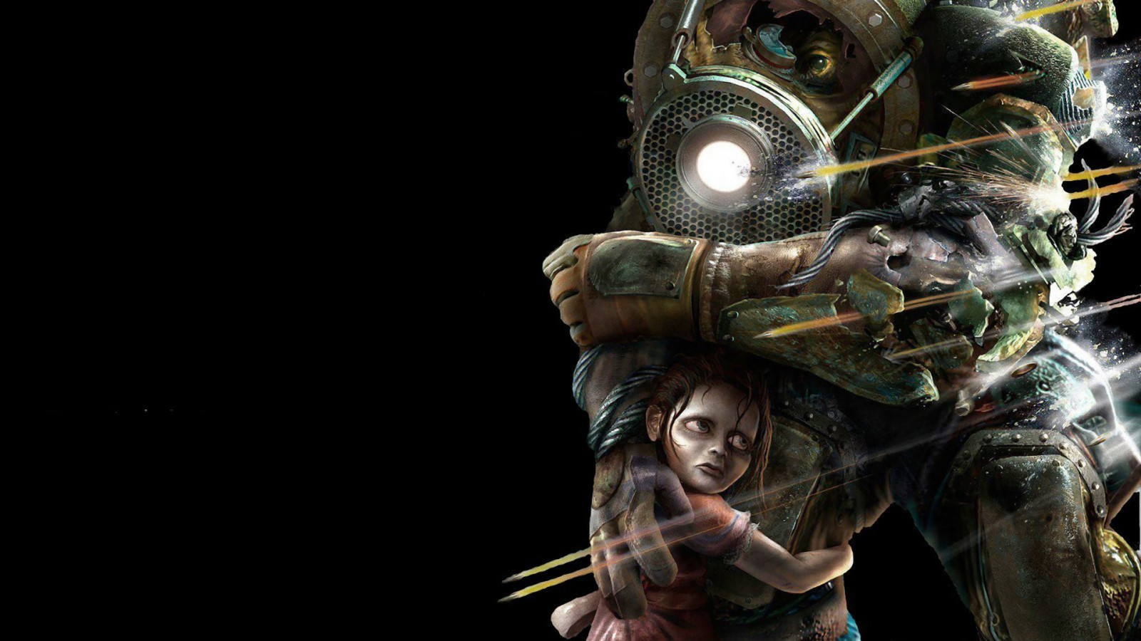 videohry, Velký taťka, BioShock, Snímek obrazovky, počítač tapeta, zvláštní efekty