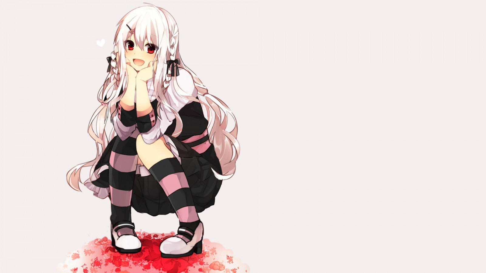 ilustrace, anime, anime dívky, kreslená pohádka, červené oči, Kagerou Project, Kozakura Mary, kostým, figurka, 1920x1080 px