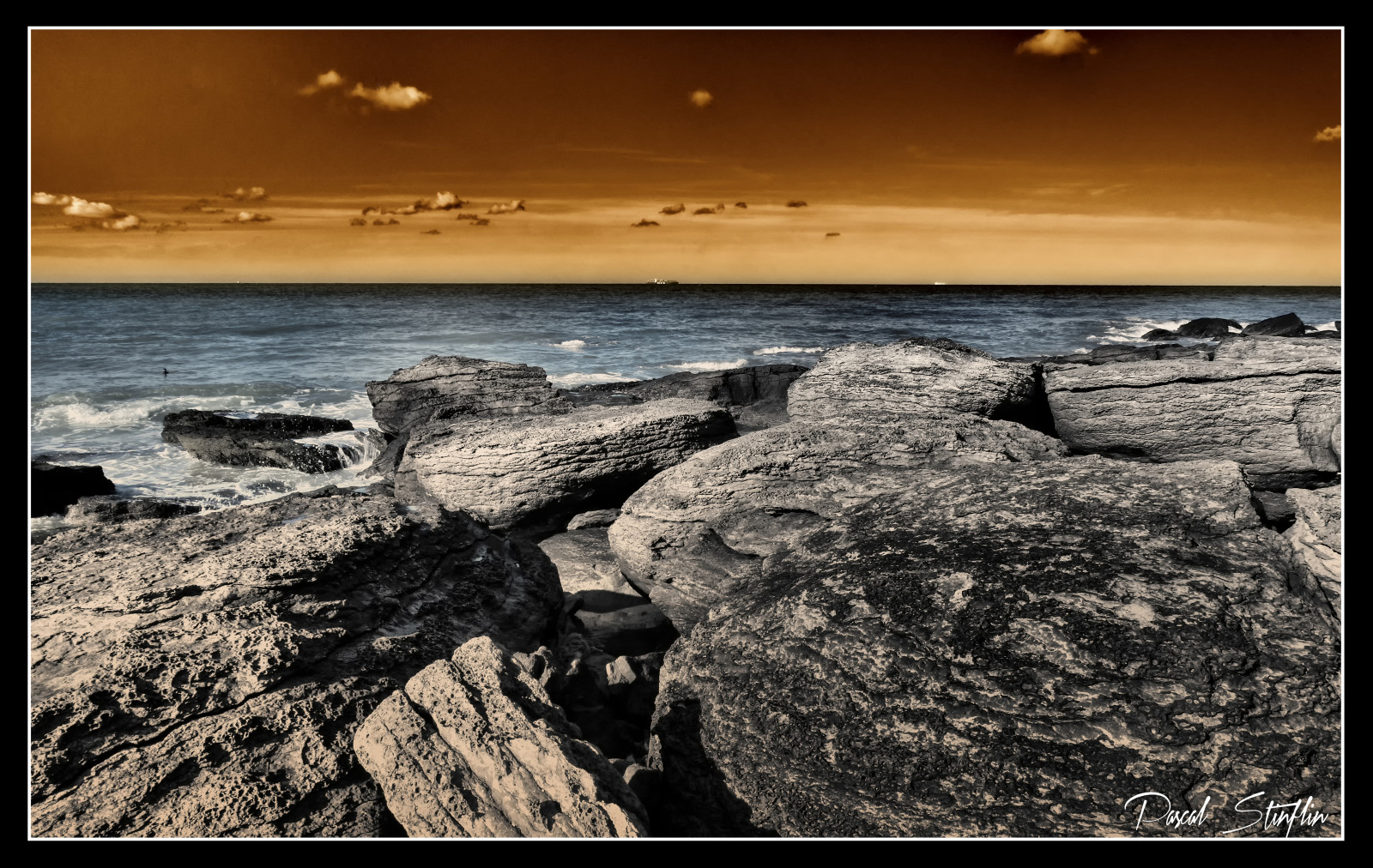 oceán, moře, de, vert, pobřeží, pas, Calais, nord, waterscape, Rivage, Dernier, Audresselles