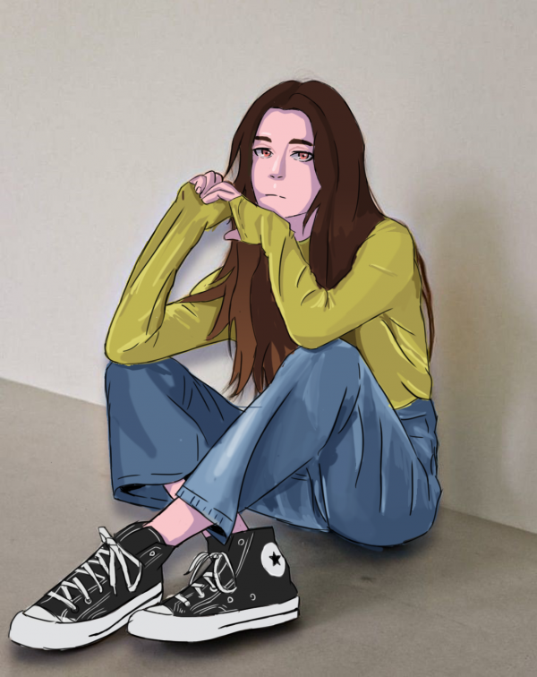 women,digital art,model,Girl Band,yellow,brown