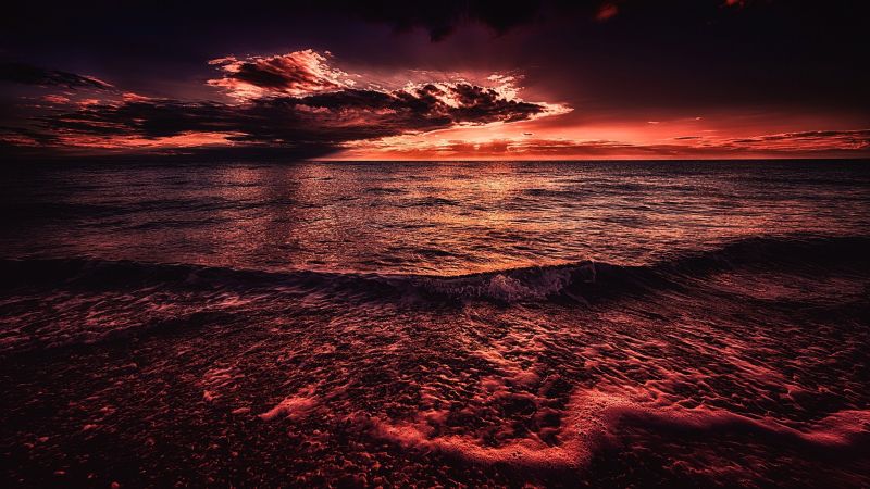 sunlight, landscape, sunset, sea, night, nature sunlight, landscape, sunset, sea, night, nature