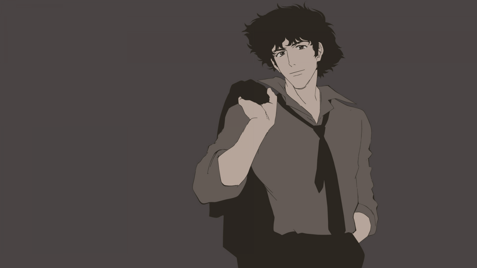 Zeichnung, Illustration, einfarbig, Anime, Animejungen, Silhouette, Gentleman, Karikatur, Cowboy Bebop, Spike Spiegel, Hand, skizzieren, Schwarz und weiß, Monochrome fotografie