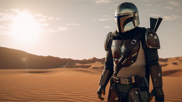 ai art,desert,Mandalorians,The Mandalorian Character,helmet,armor