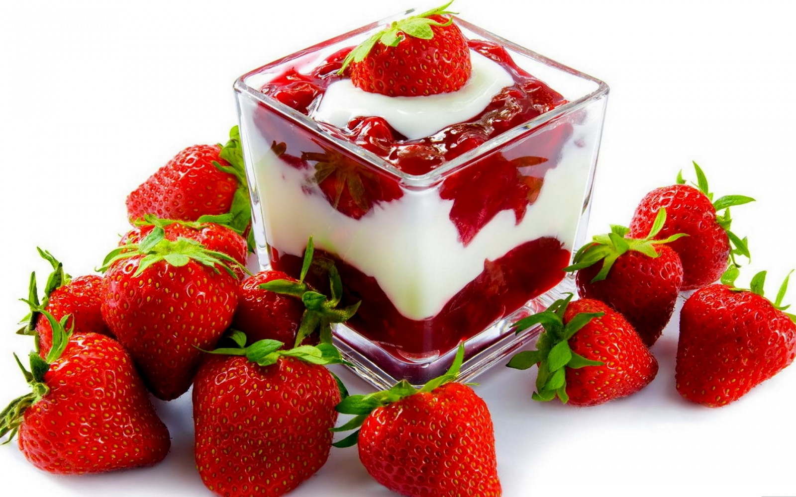 Fondos de pantalla comida, Fruta, Fresas, crema batida, Crema, postre