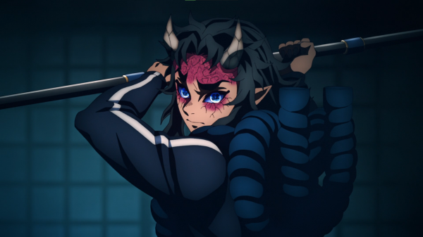 Kimetsu no Yaiba,glowing eyes,demon,Demon face,anime,Anime screenshot