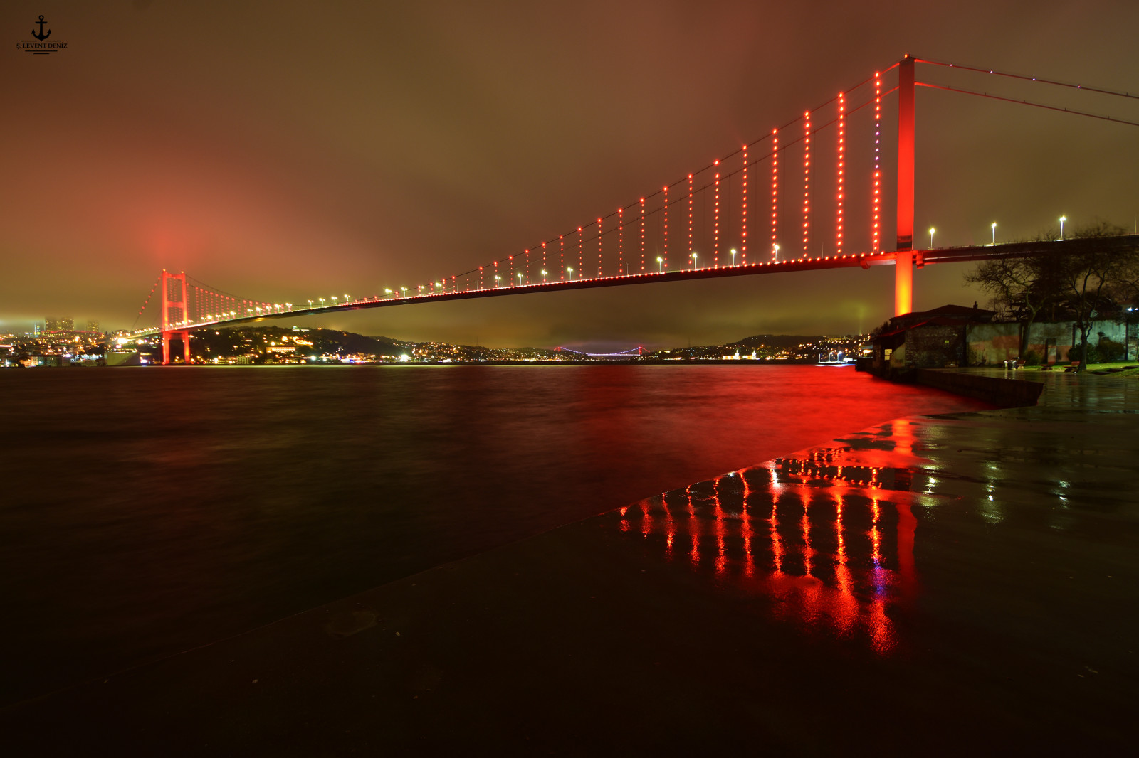 bro, afspejling, nat, hovedstadsområde, milepæl, vand, bybilledet, by, himmel, lys, fixed link, flod, skumring, belysning, metropol, aften, skyline, solnedgang, mørke