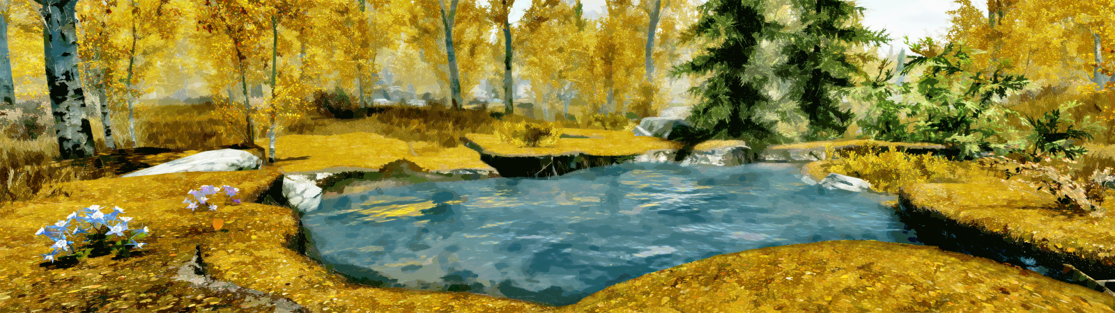 Wallpaper : landscape, nature, forest, digital painting, video games