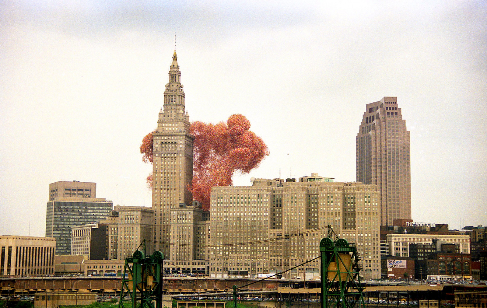 Wallpaper : old, skyline, vintage, downtown, Cleveland, balloon, fest