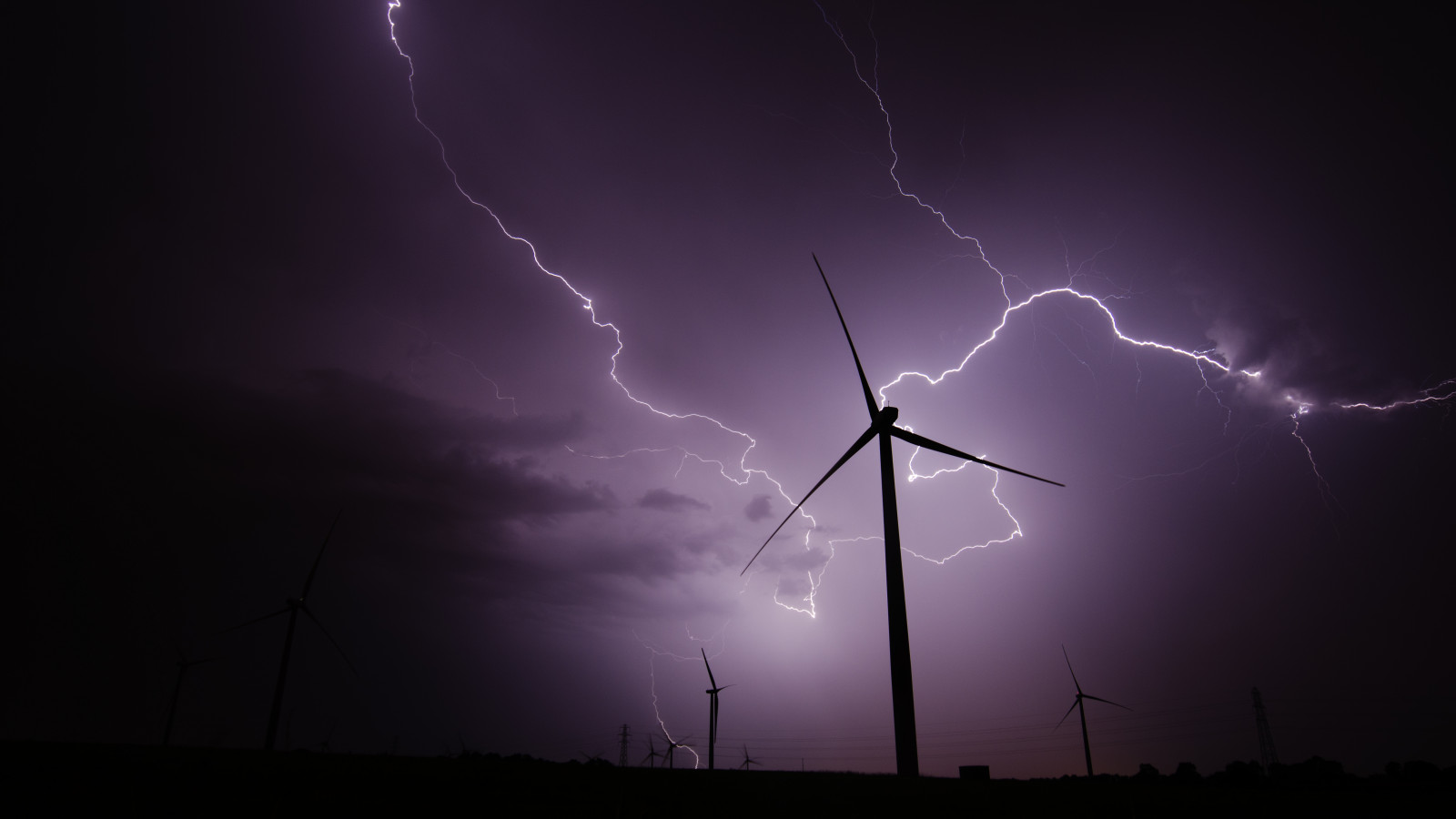 Wallpaper night, sky, lightning, storm, England, evening, atmosphere