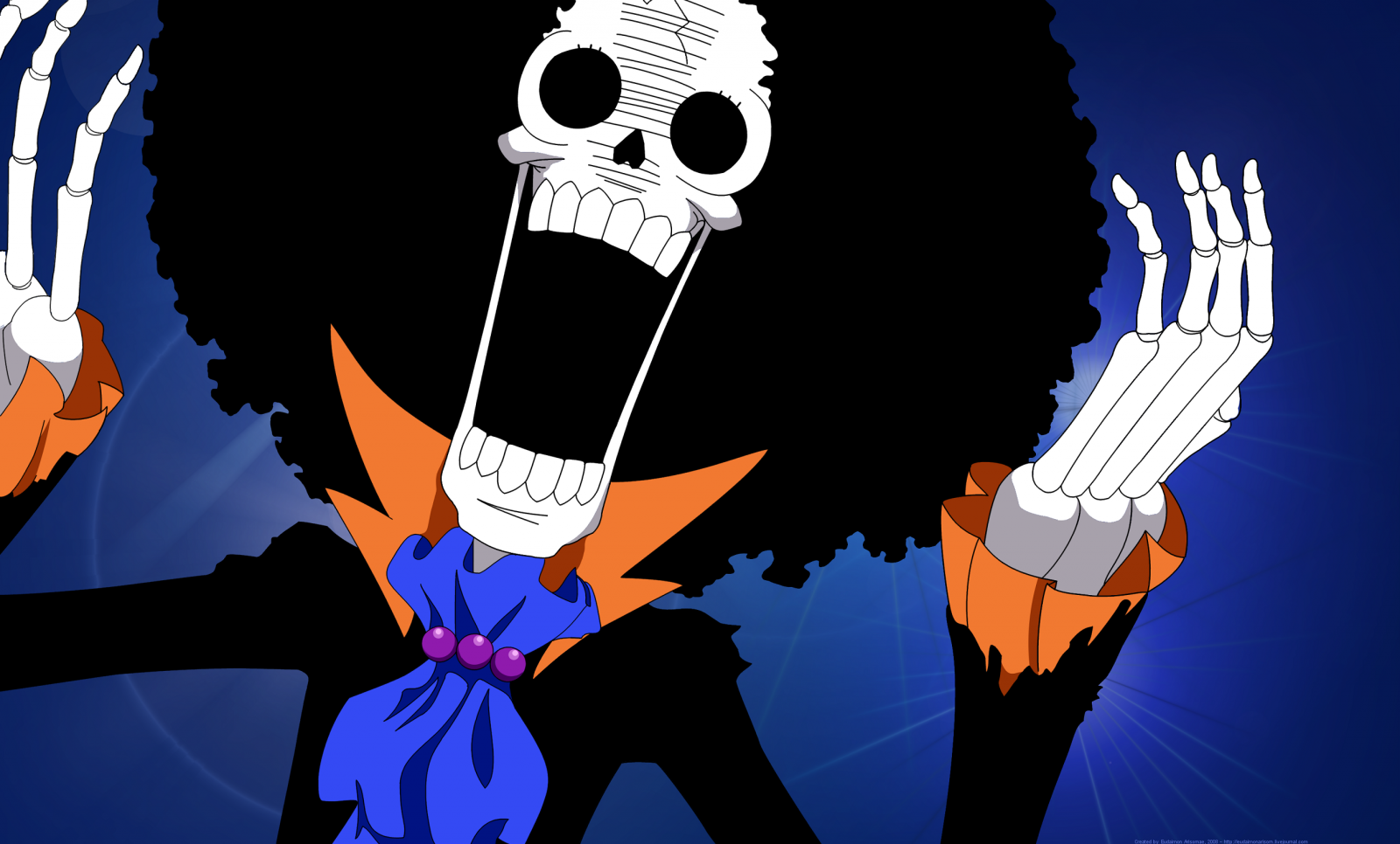 illustrasjon, anime, tegnefilm, One Piece, merke, Brook, font, 2650x1600 px
