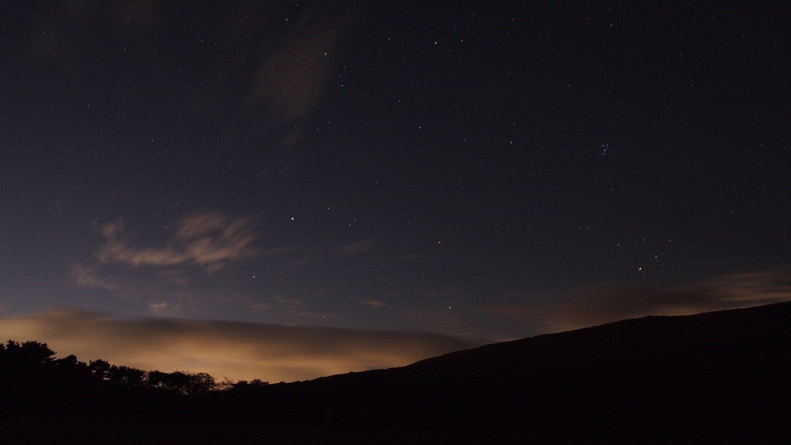 1920x1080 px, des nuages, horizon, nuit, ciel, étoiles, le coucher du soleil