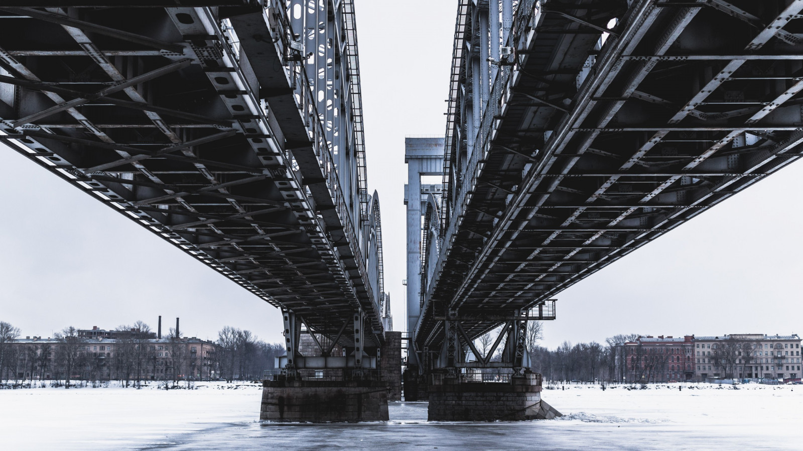 Wallpaper city, cityscape, architecture, reflection, winter, road