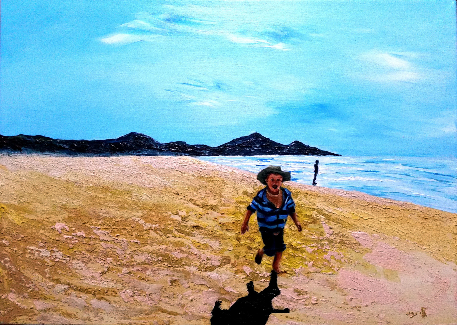 moře, záliv, pobřeží, písek, pláž, pobřeží, útes, horizont, pelerína, olejomalba, dovolená, Terén, oceán, vlna, tělo z vody