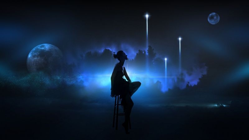 night, artwork, moonlight, atmosphere, digital art, midnight night, artwork, moonlight, atmosphere, digital art, midnight