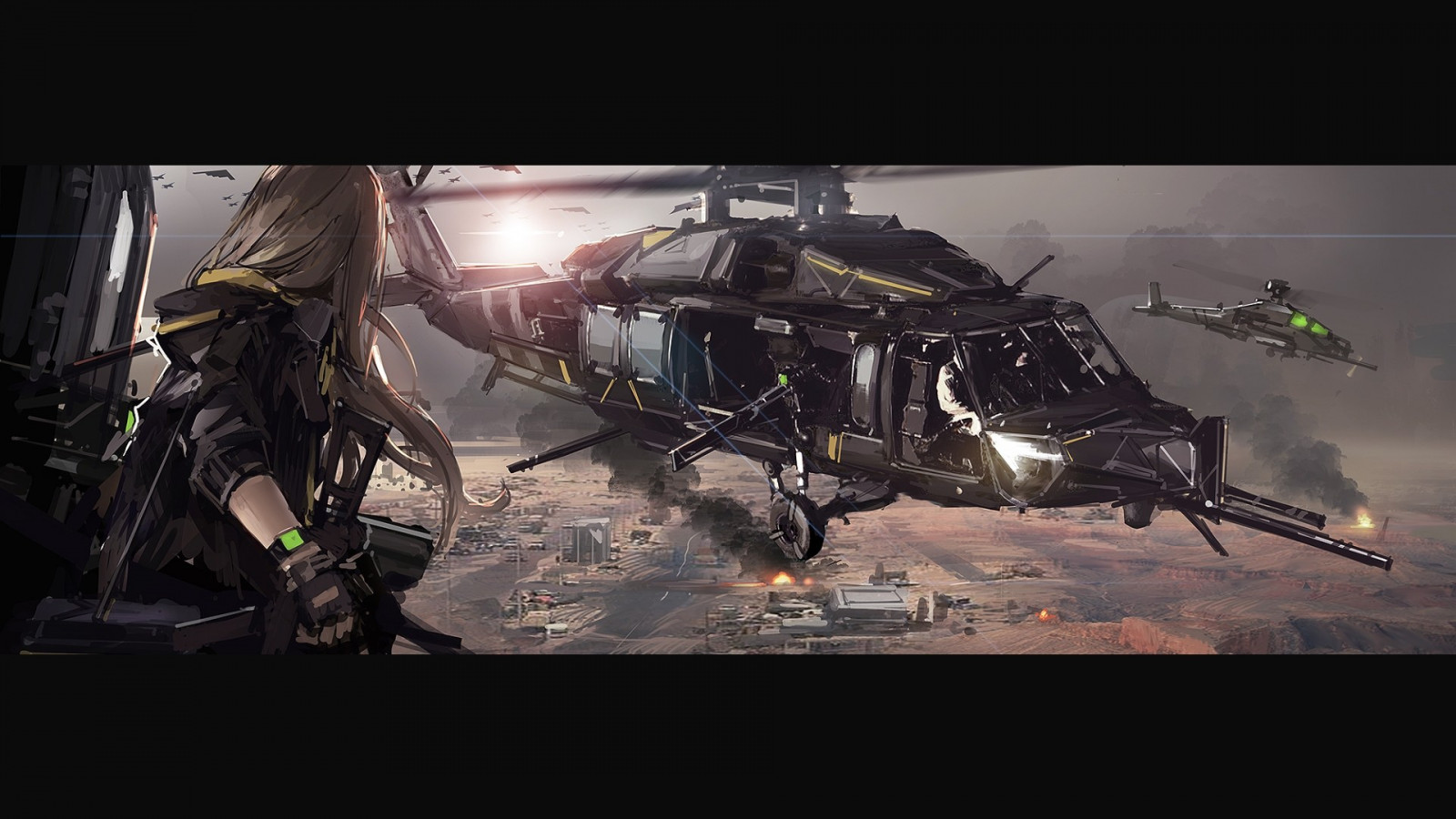 digitale kunst, hemel, voertuig, oorlog, vliegtuig, leger, helicopters, luchtvaart, helikopter, screenshot, mecha, pc game, rotorcraft