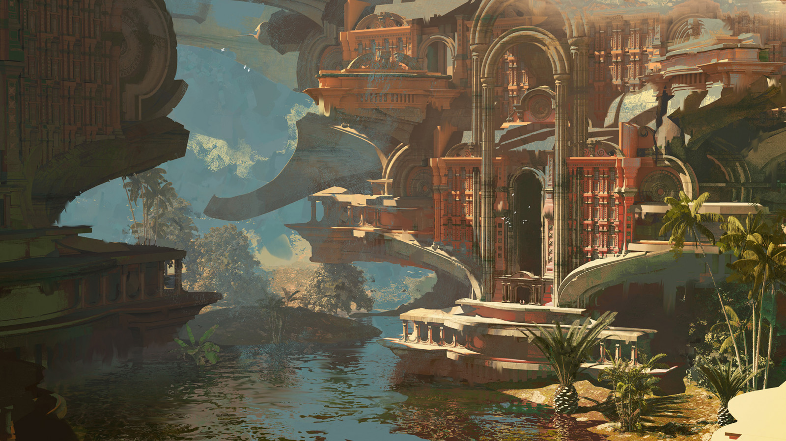 Art Work Building Wallpaper : artwork, digital art, building, nature 2120x1192 ...