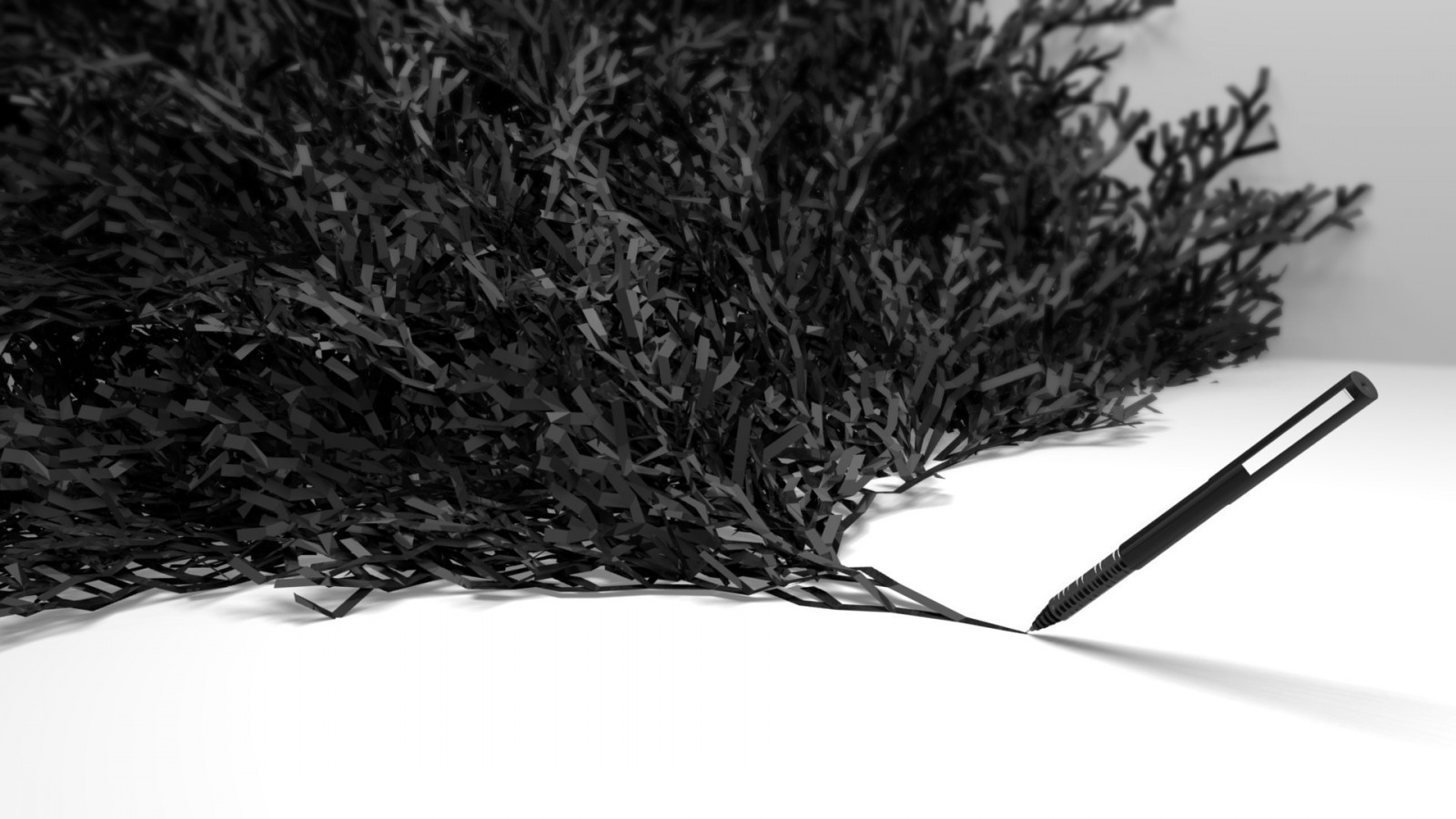 tegning, sort, Digital kunst, monokrom, 3D, gengive, minimalisme, græs, Hvid baggrund, CGI, afdeling, enkel, mønster, sløret, bånd, penne, design, 1920x1080 px, sort og hvid, monokrom fotografering, græs familie