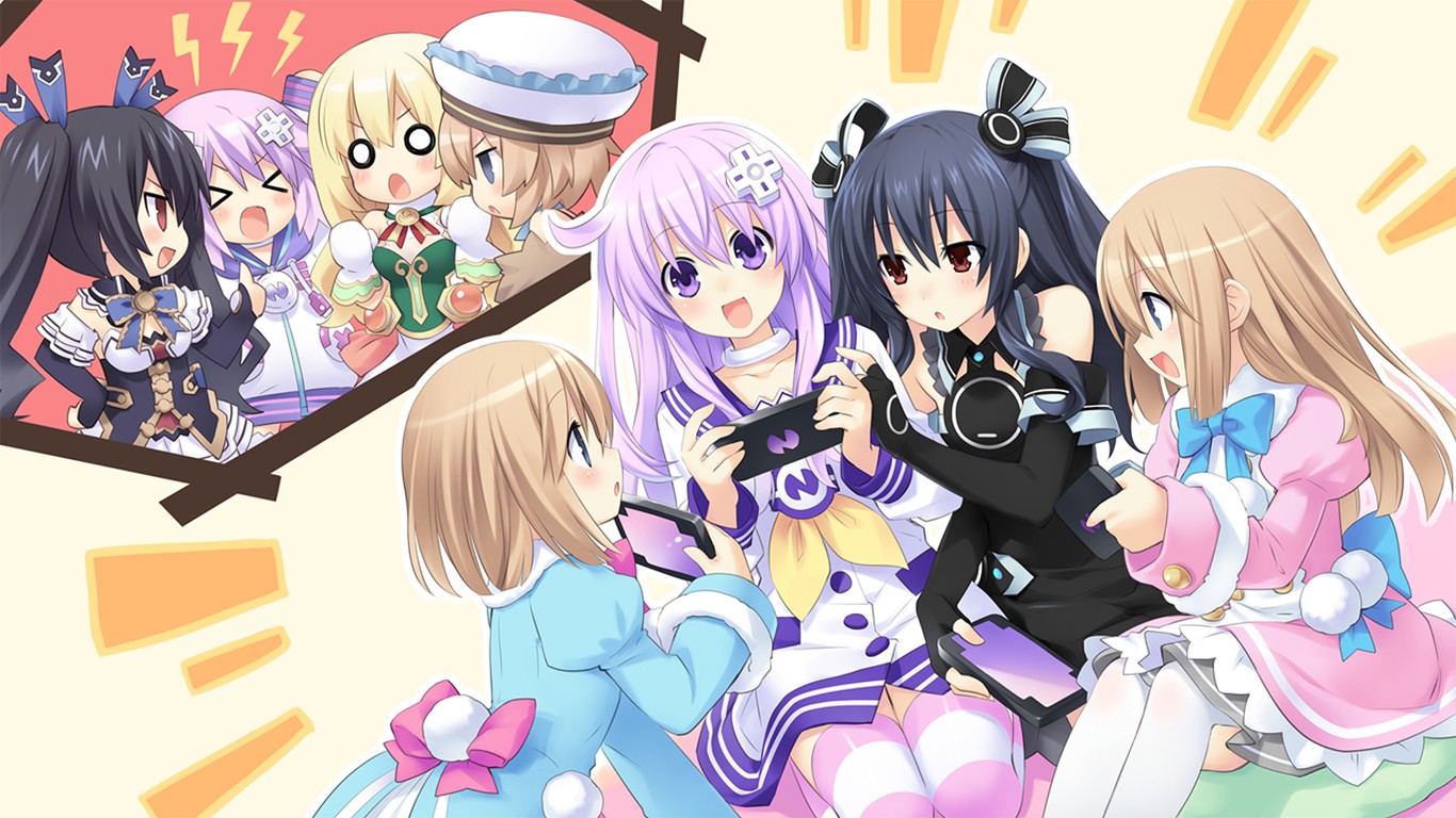illustration, anime, Anime piger, kunstværk, tegneserie, Hyperdimension Neptunia, Neptune Hyperdimension Neptunia, Nepgear Hyperdimension Neptunia, Ram Hyperdimension Neptunia, Rom Hyperdimension Neptunia, Blanc Hyperdimension Neptunia, Vert Hyperdimension Neptunia, Noire Hyperdimension Neptunia, mangaka
