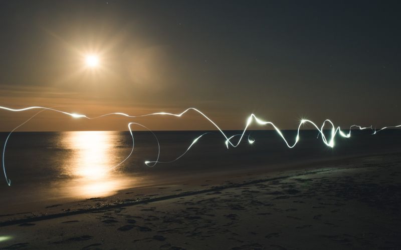 slunečnímu záření, moře, noc, odraz, fotografování, dlouhé expozice slunečnímu záření, moře, noc, odraz, fotografování, dlouhé expozice