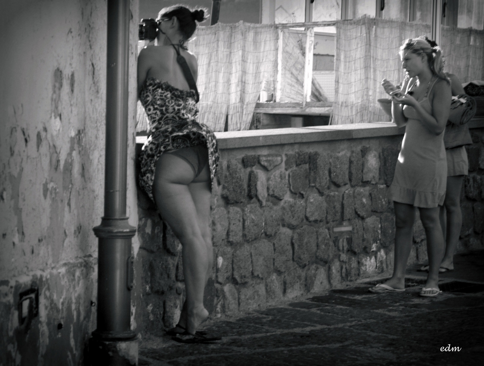 ulice, lidé, Černá bílá, Nikon, fotografové, zmrzlina, ischia, nikond5000