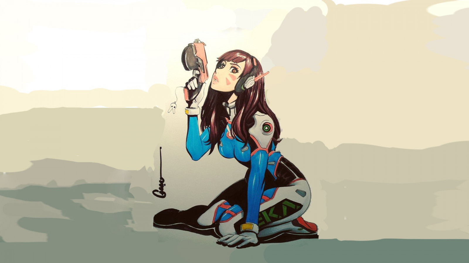 ilustrace, anime, kreslená pohádka, Overwatch, D Va Overwatch, Osoba, mangaka