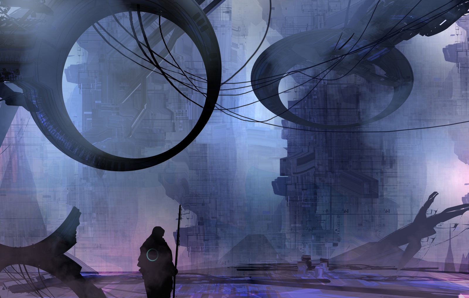 kroužky, fantasy umění, digitální umění, krajina