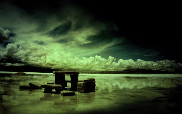 clouds,sky,reflection,design,plates,smooth surface
