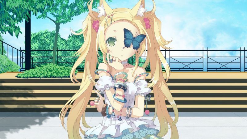 ilustrace, anime, anime dívky, blondýnka, nekomimi, zvířecí uši ilustrace, anime, anime dívky, blondýnka, nekomimi, zvířecí uši