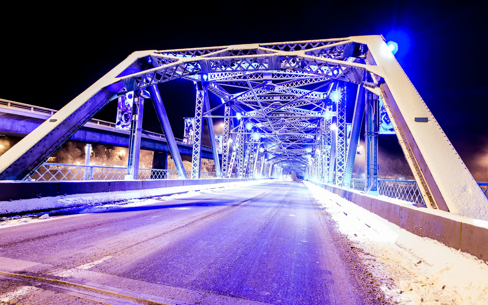 Wallpaper 1920x1200 px, architecture, bridges, lights, metal, night