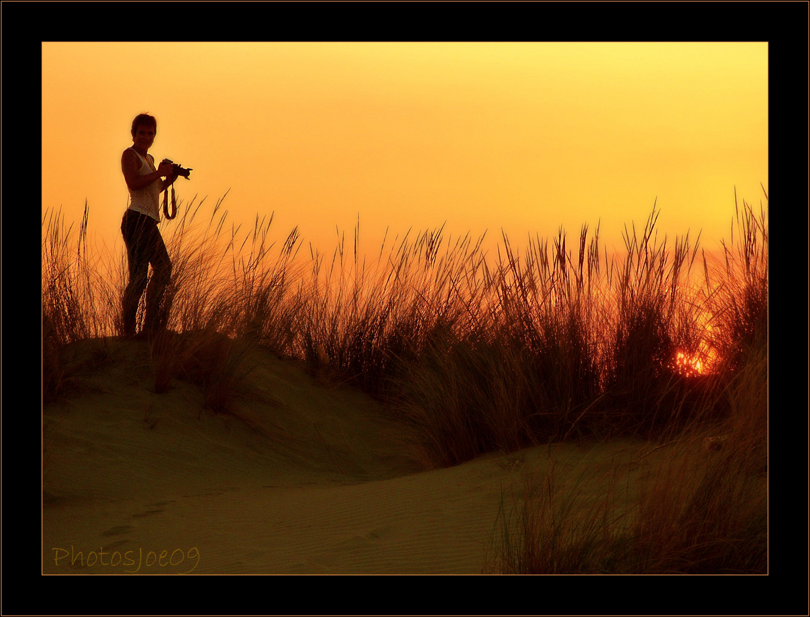 západ slunce, slunce, Příroda, silueta, Nikon, duny, sobol, paysage, contrejour, coucherdesoleil, Ombres, mostbeautifulpicture, Crokenature