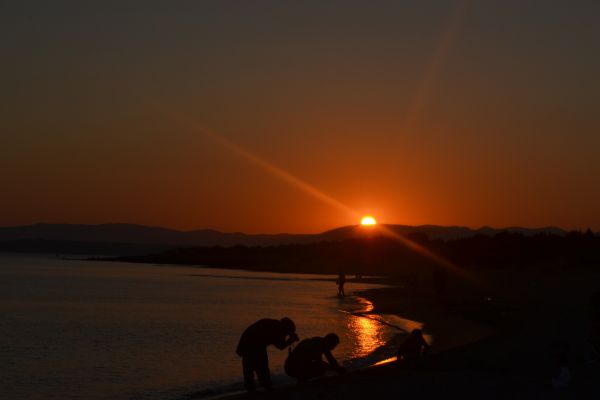 beach, sunlight, sunset, sea, sunrise, evening