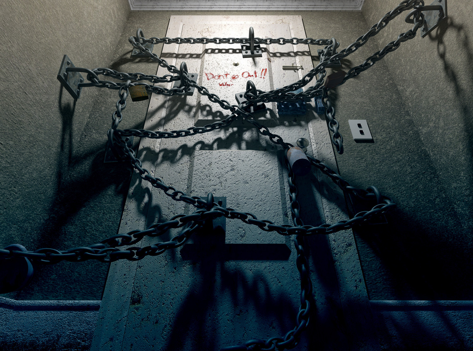 videohry, Řetězy, dveře, Tichý kopec, UMĚNÍ, tma, Snímek obrazovky