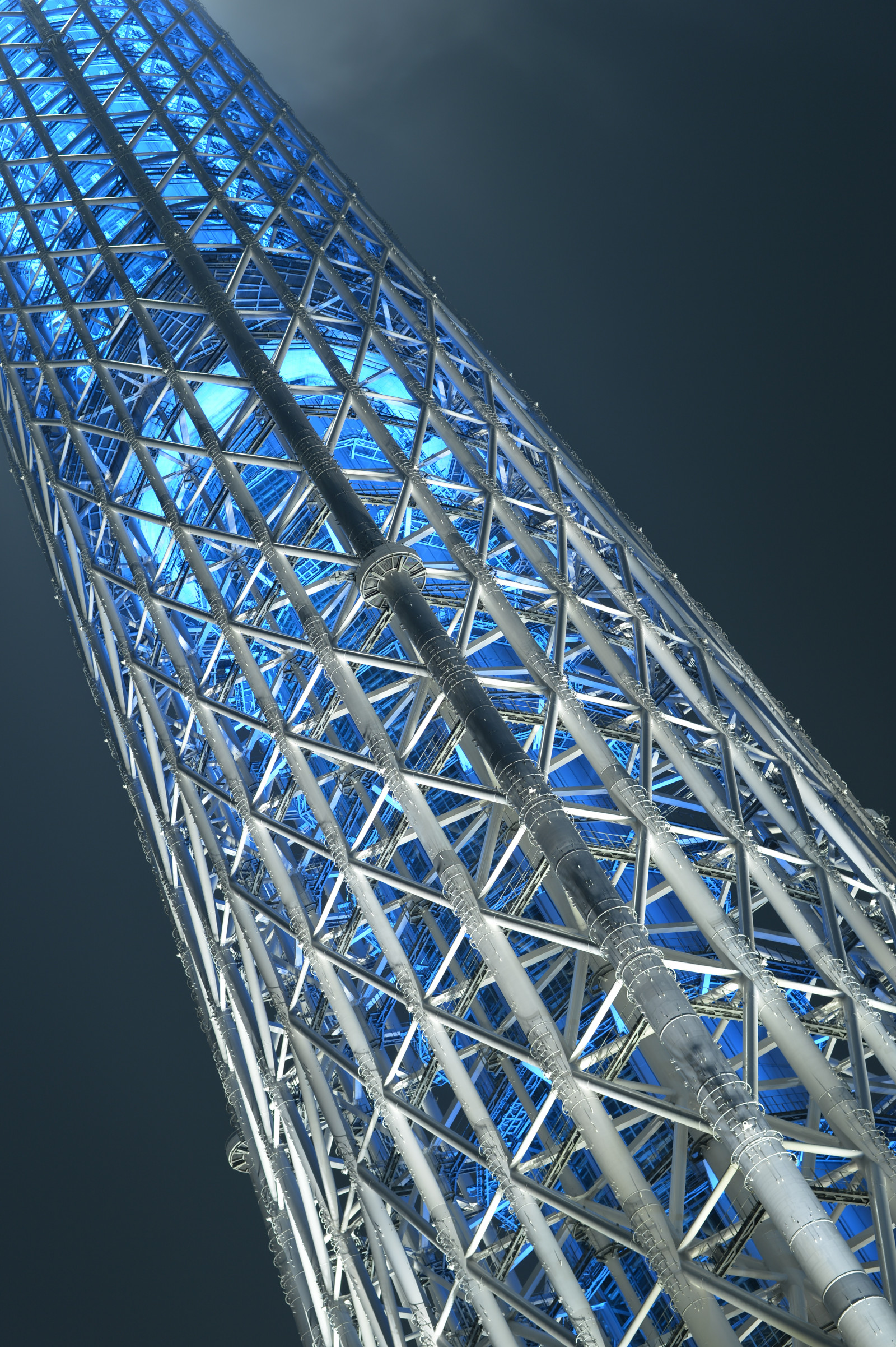 Japonsko, noc, architektura, symetrie, mrakodrap, modrý, věž, Ruské kolo, Nikon, stadión, Tokio, struktura, jp, Skytree, NIKKOR, osvětlené, osvětlení, čára, iki, mezník, Tokyo Sky Tree, df, afs58mmf14g, afsnikkor58mmf14g, zábavní jízda