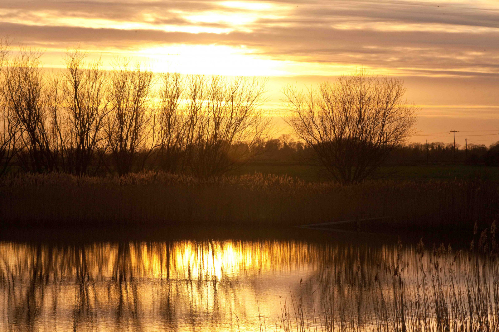 západ slunce, krajiny, Cambs, Příroda, přírodní rezervace, waterside, voda, procházky, Anglie, Englishlandscapes, Kánon, panoráma, venkovský, Británie, Swaine, mraky, Ukcounties, venkov, soumrak, jezírka