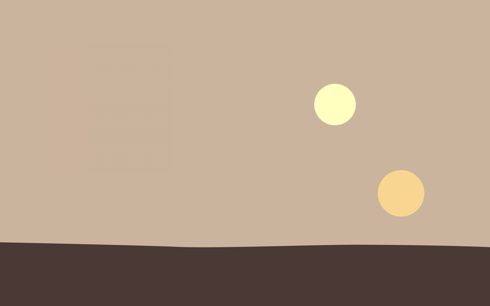 ilustrace, Hvězdné války, minimalismus, text, hnědý, poušť, kruh, sluncí, značka, Tatooine, tvar, čára, Snímek obrazovky, font