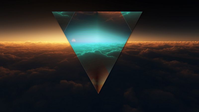 abstrakt, rom, triangel, himmel, horisont, atmosfære